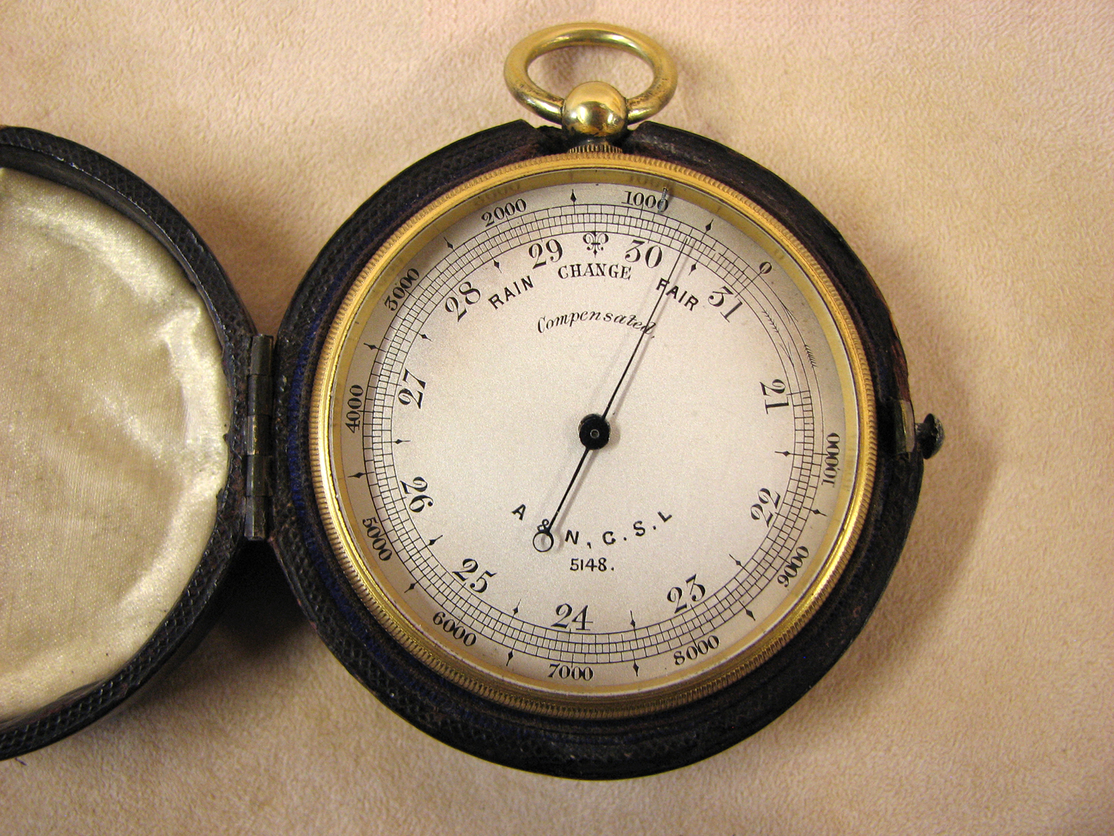 Late Victorian pocket barometer & altimeter retailed by Army & Navy Co-operative Society